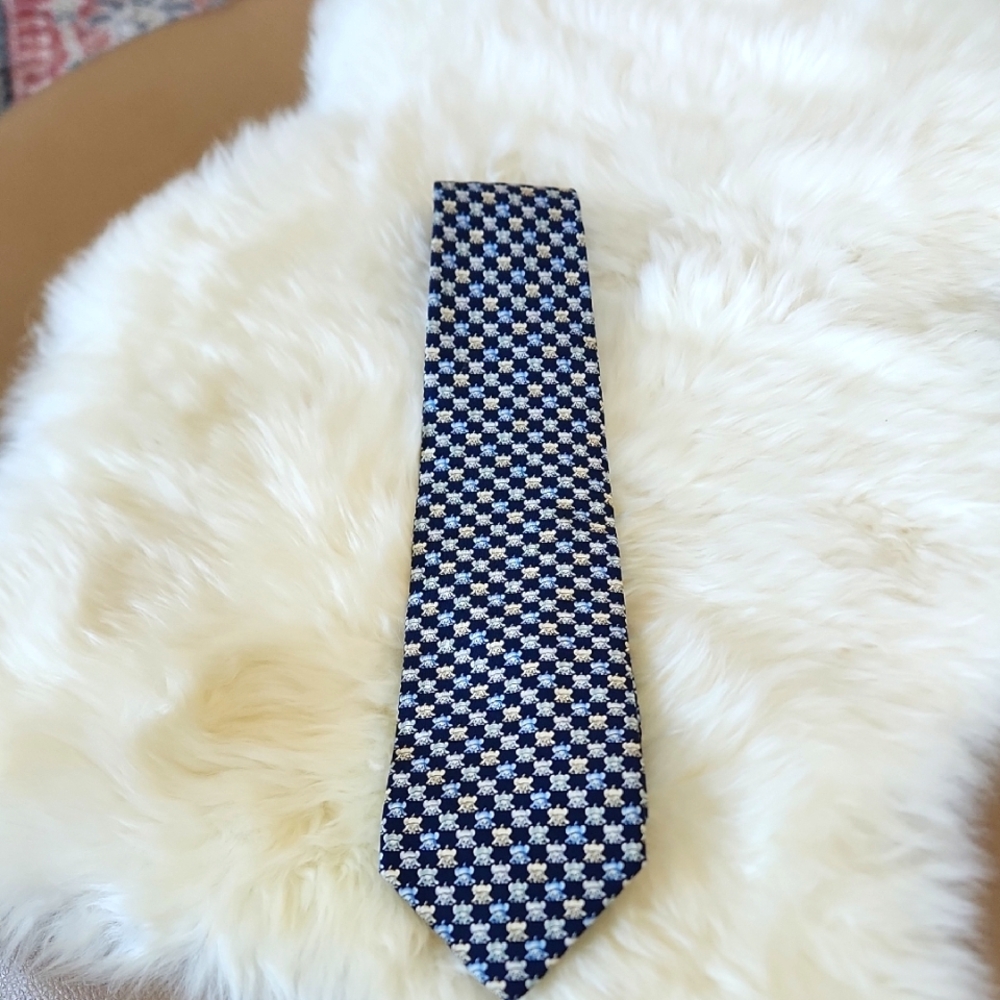 Gorgeous NWOT Salvatore Ferragamo Blue Silk Puppy Tie 💙🐶🐾♥️🎁🇮🇹